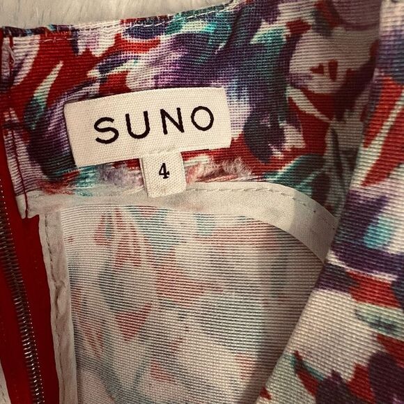 Suno Womens Multicolor Floral Print Sleeveless Fit And Flare Dress Size 4 - Picture 6 of 9